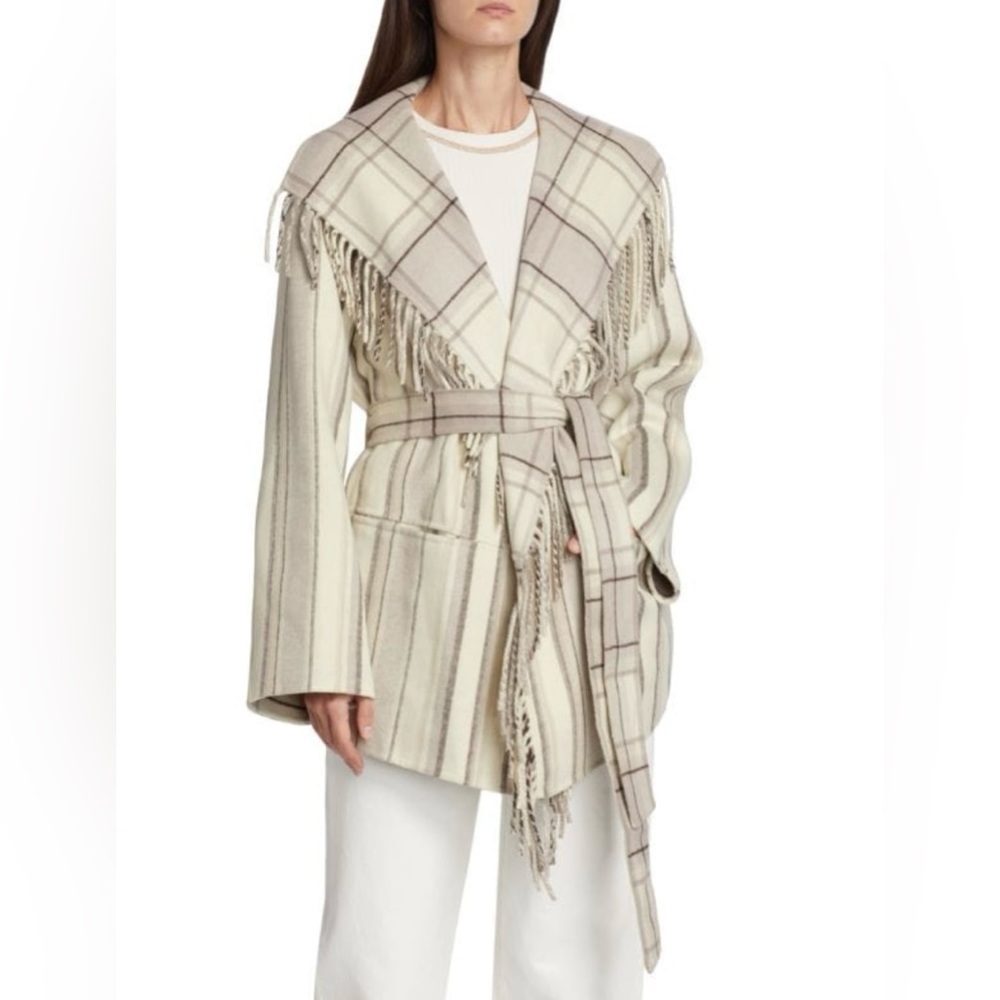 Jonathan Simkhai Rowen Plaid Belted Jacket